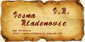 Vesna Mladenović vizit kartica